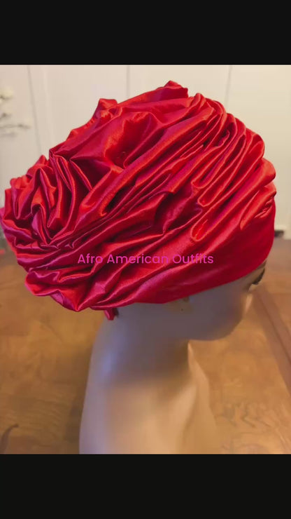 African Damask Flower Shaped Turban /Dastar/Hijab/Chador/Tigno/ headscarf/wrap/Hat
