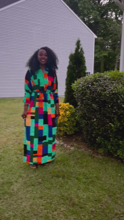 African Print Ankara Tie waist Sisi Eko Dress