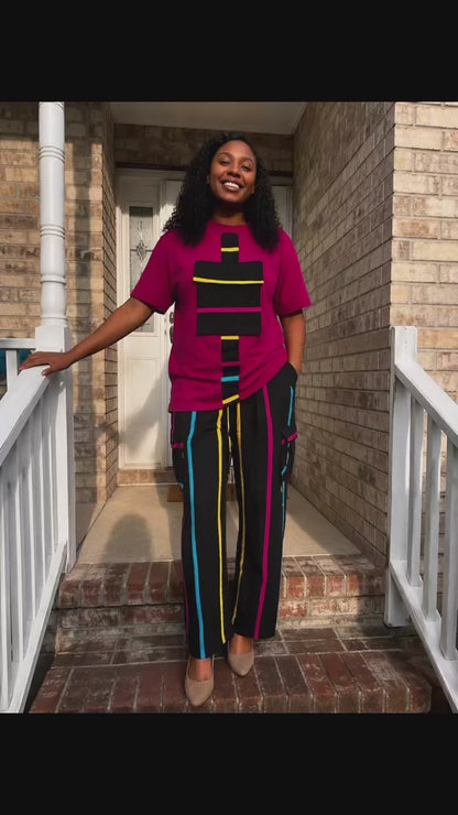 African Print Ankara T. Shirt Cargo 2p Set