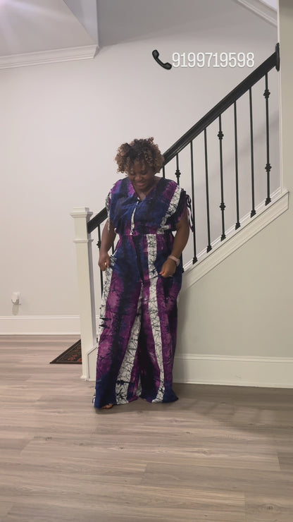 African Print Afro Carolina Ankara Cargo Jumpsuit