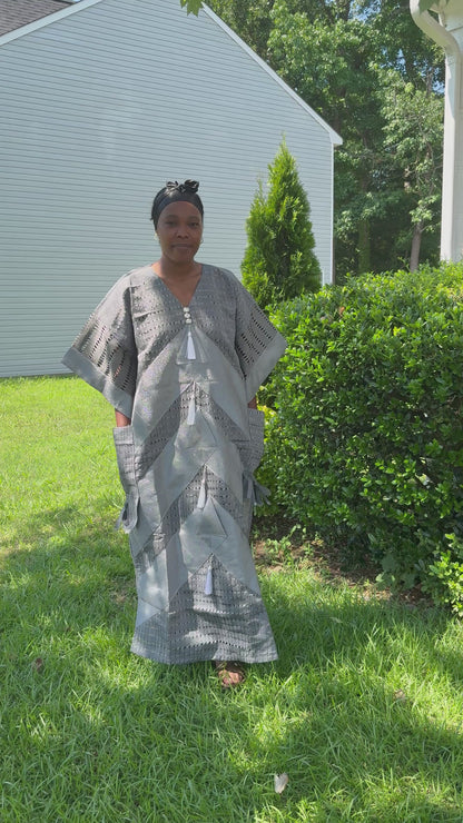 Unique African Traditional Woven  Aso-Oke/Kente  Bubu Maxi Dress