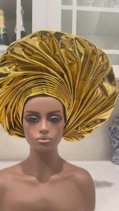 African Unique Liquid Metallic Auto Gele 1p