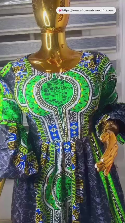 African Ethnic Print Ankara Afro Gabriela Dress