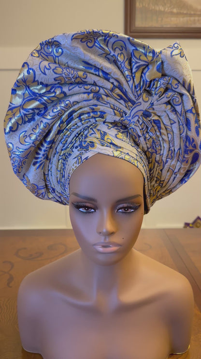 African Damask Autogele/Dastar/Hijab/Chador/Tigno/ headscarf/wrap/Hat