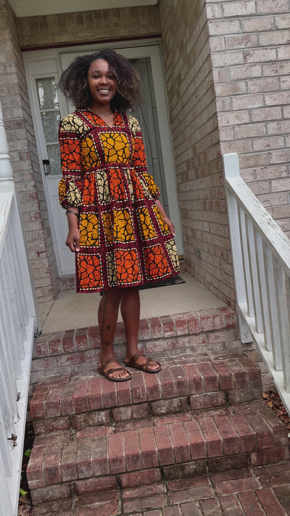African Print Ankara Afro Tiara Dress Multicolored Dress