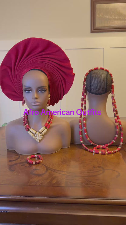 African Traditional Handmade Beads Set for Bride/Groom