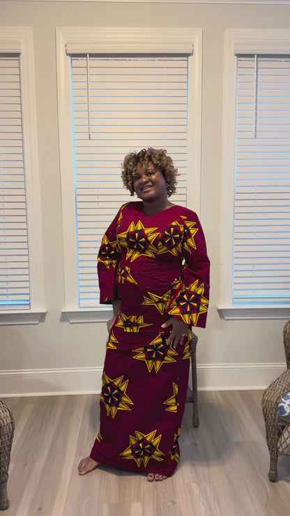 African Print Ankara  Wrapped Dress