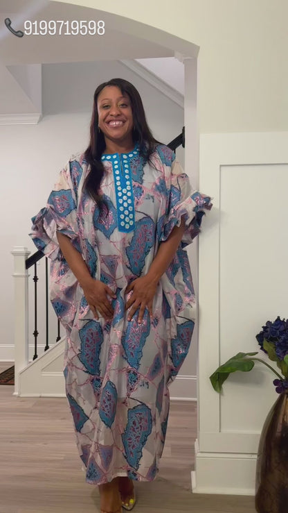 Afro Kayla Damask Brocade Dress