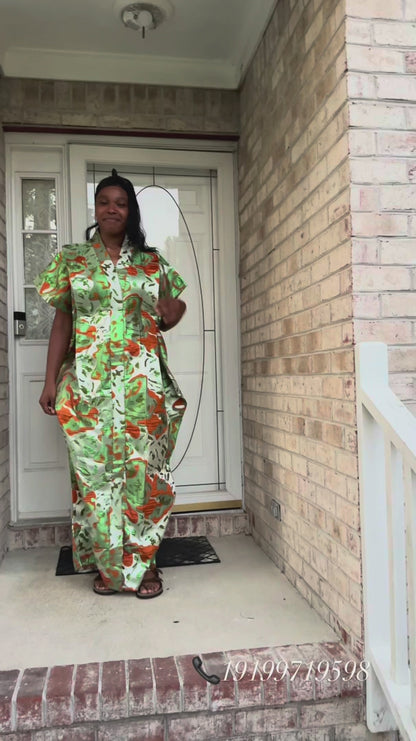 African Unique Rich Aunty Damask Brocade Boubou/Maxi Dress Buga Style