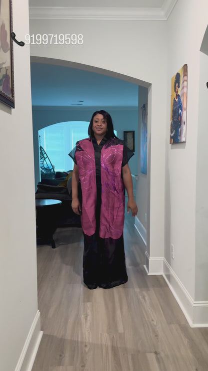 Luxury African Modern European Organza Brocade Bubu/Boubou Maxi Dress with Inner wear