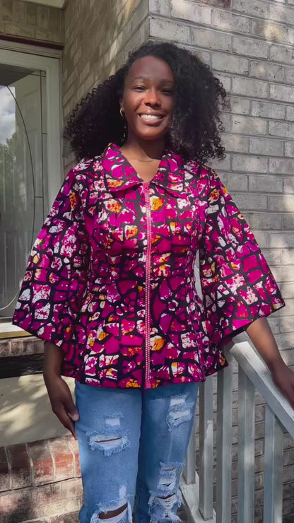 African Prints Ankara Fitted Tops/Blouse